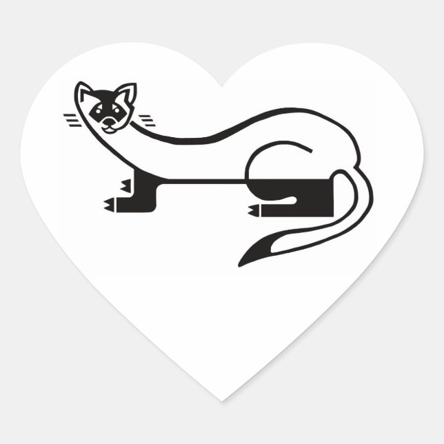 I love Black footed FERRETS -USA - Wildlife Heart Sticker (Front)