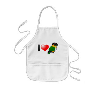 I Love Black-headed Parrots Kids Apron