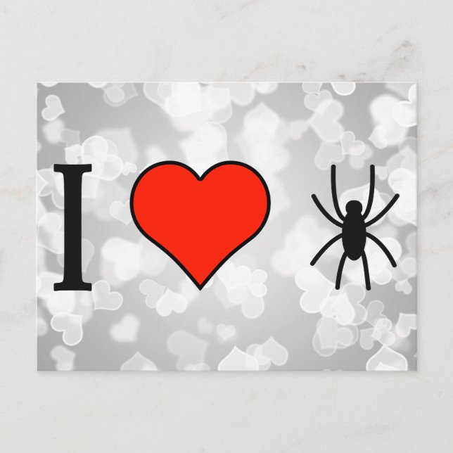 I Love Black Spiders Postcard (Front)