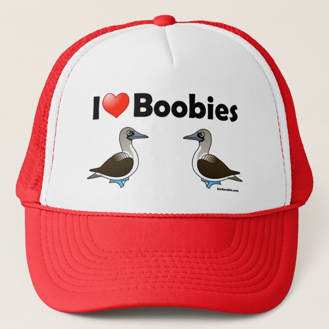 I Love Blue-footed Boobies Trucker Hat (Front)