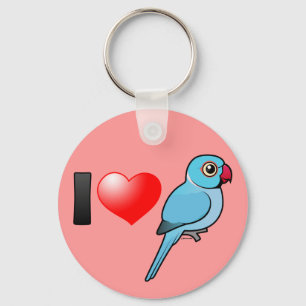 I Love Blue Indian Ringnecks Key Ring