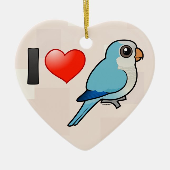 I Love Blue Quakers Ceramic Ornament (Front)