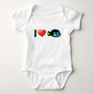 I Love Blue Tang Baby Bodysuit