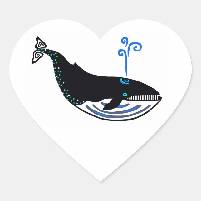 I love Blue WHALES - Animal lover - Wildlife - Heart Sticker (Front)