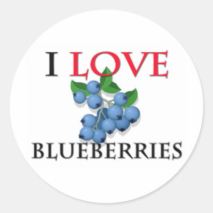 I Love Blueberries Classic Round Sticker