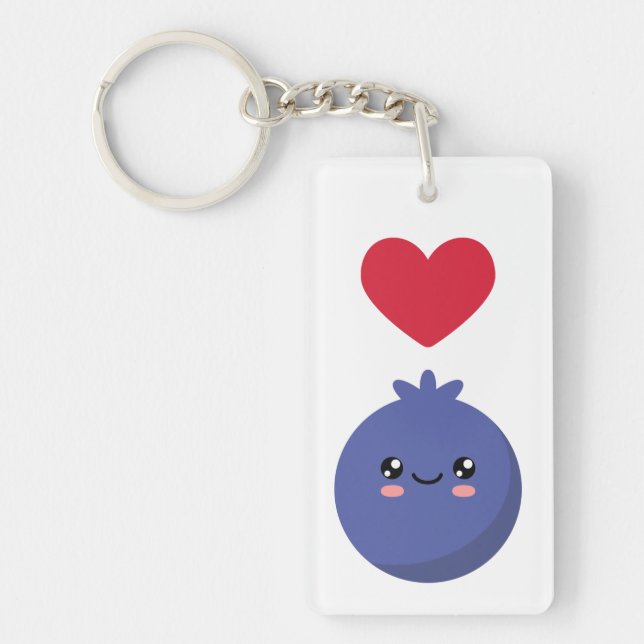 I love Blueberries Key Ring (Front)