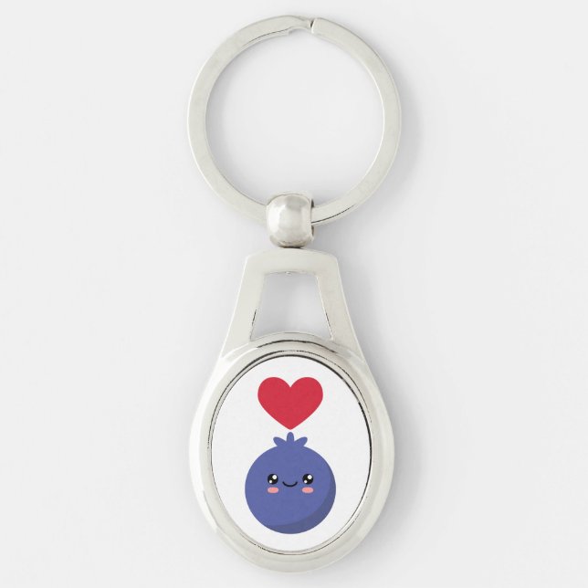 I love Blueberries Key Ring (Front)