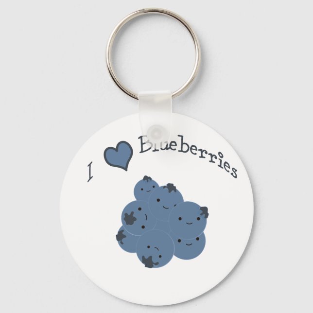 I love blueberries key ring (Front)