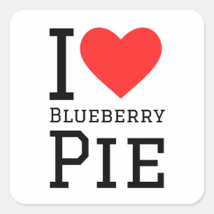 I love blueberry pie square sticker