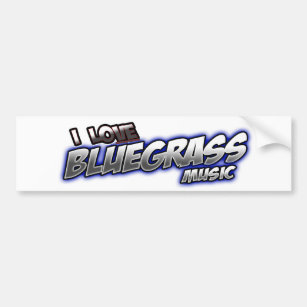 I Love BLUEGRASS Music Bumper Sticker