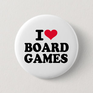I love board games 6 cm round badge
