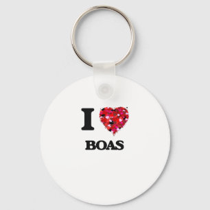 I Love Boas Key Ring