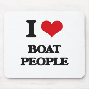 I Love Boat People Mouse Pad