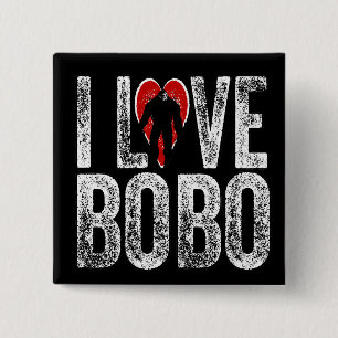 I Love Bobo 15 Cm Square Badge