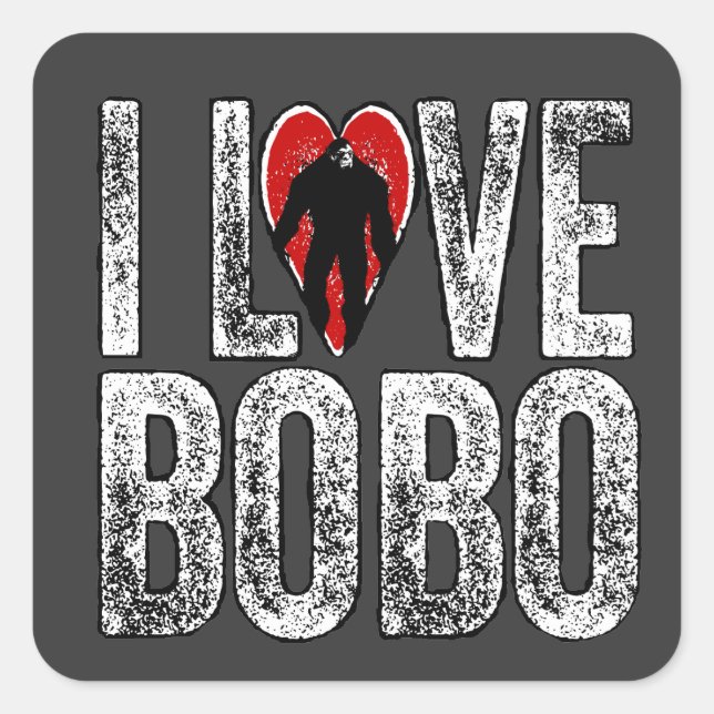 I Love Bobo Square Sticker (Front)