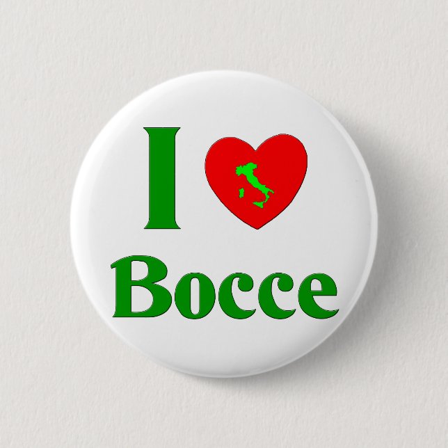 I Love Bocce 6 Cm Round Badge (Front)