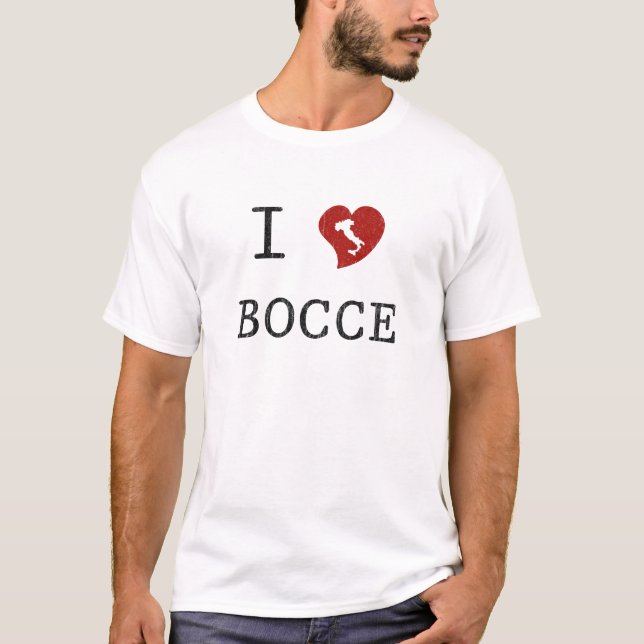 I Love Bocce T-Shirt (Front)