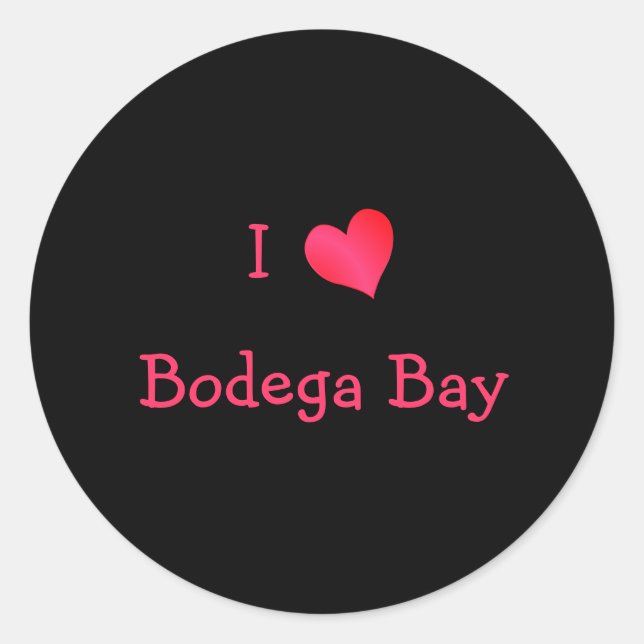 I Love Bodega Bay Classic Round Sticker (Front)