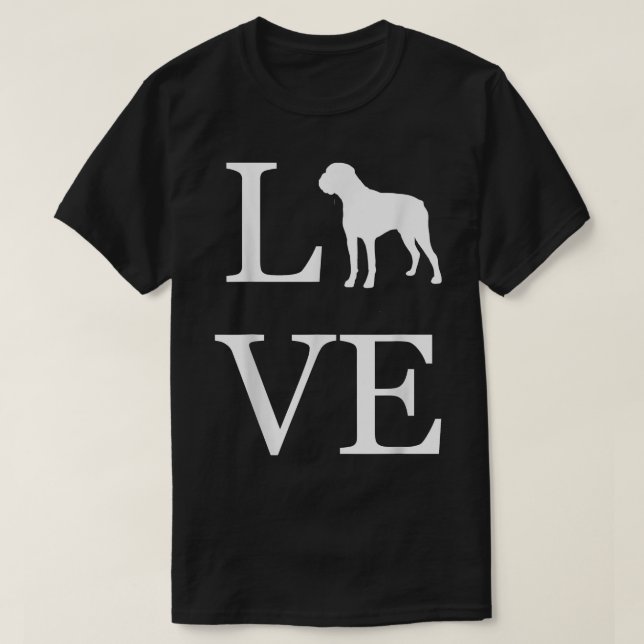 I Love Boer Dog Lover White Graphic Pet Owner Silh T-Shirt (Design Front)