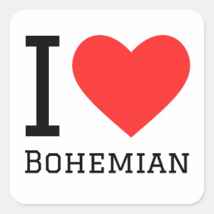 I love bohemian square sticker