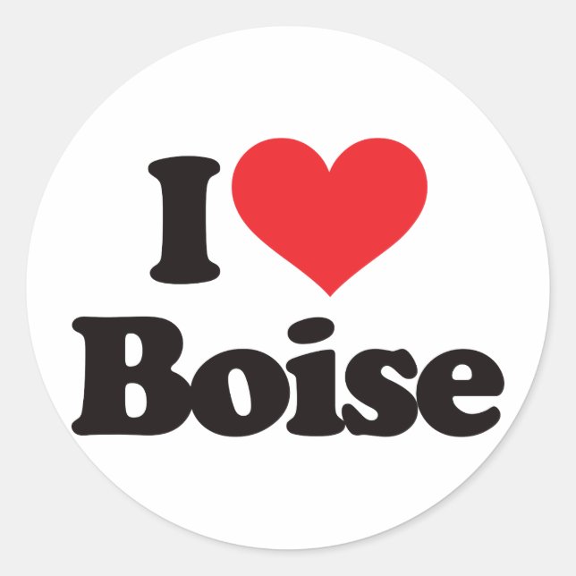 I Love Boise Classic Round Sticker (Front)
