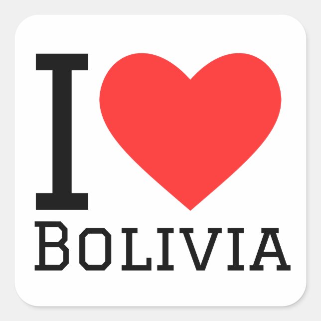 I love Bolivia  Square Sticker (Front)
