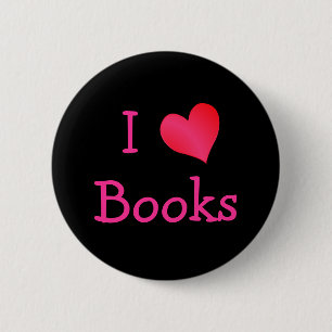 I Love Books 6 Cm Round Badge