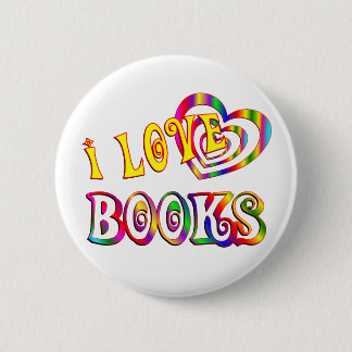 I Love Books 6 Cm Round Badge