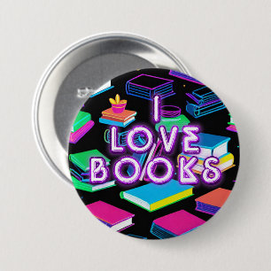 I Love Books Colorful 2 7.5 Cm Round Badge