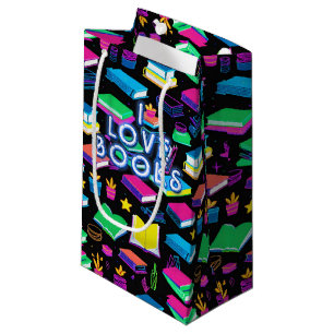 I Love Books Colourful  Small Gift Bag