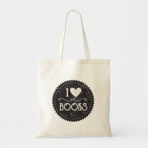 "I Love Books" Crest Book Tote Bag