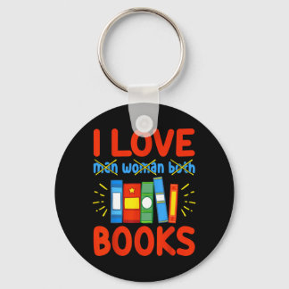 I Love Books Funny Aroace Reader Book Lover Gift Key Ring