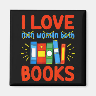 I Love Books Funny Aroace Reader Book Lover Gift Magnet