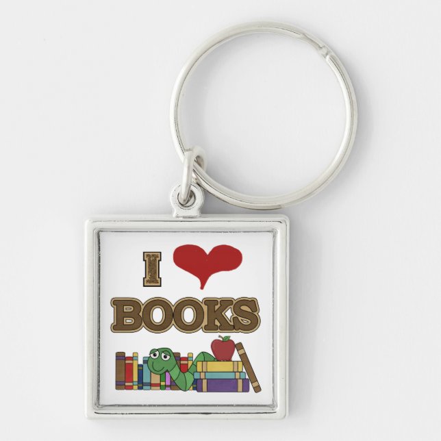 I Love Books Key Ring (Front)