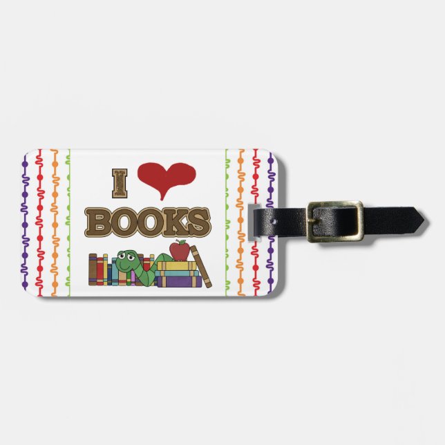 I Love Books Luggage Tag (Front Horizontal)