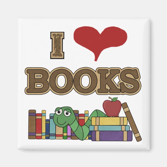 I Love Books Magnet (Front)