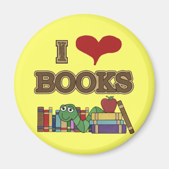 I Love Books Magnet (Front)