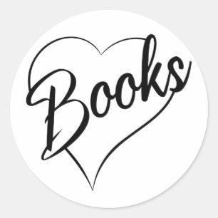 I Love Books Reading Book Lover Reader Librarian Classic Round Sticker
