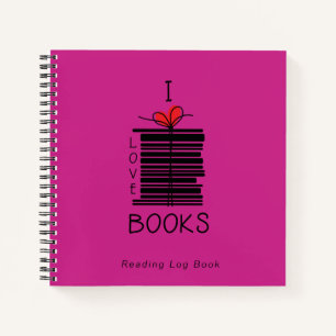 "I Love Books" Reading Log Journal