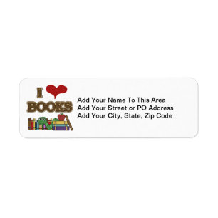I Love Books Return Address Label