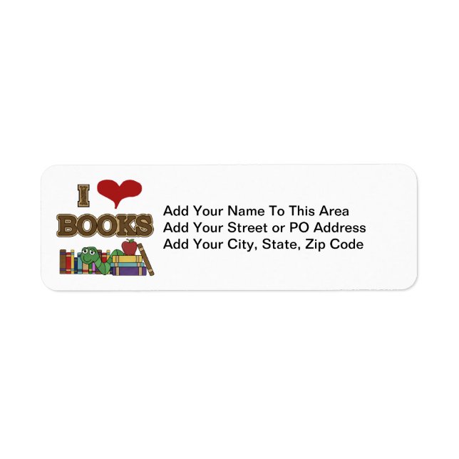 I Love Books Return Address Label (Front)