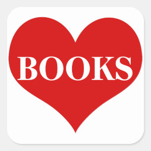 I Love Books Square Sticker