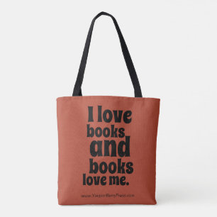 I Love Books Tote (autumn orange)