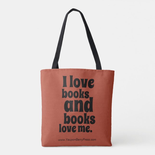 I Love Books Tote (autumn orange) Bag (Back)