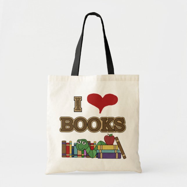 I Love Books Tote Bag (Front)