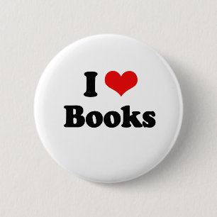 I Love Books Tshirt 6 Cm Round Badge