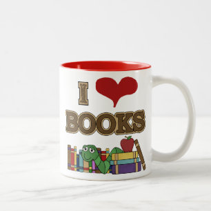 I Love Books Two-Tone Coffee Mug