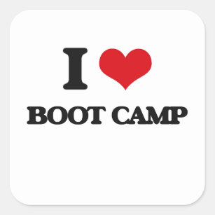 I Love Boot Camp Square Sticker
