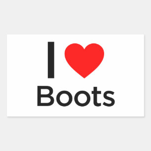 I Love Boots Rectangular Sticker