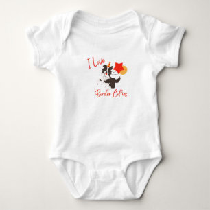 I Love Border Collies Baby Bodysuit